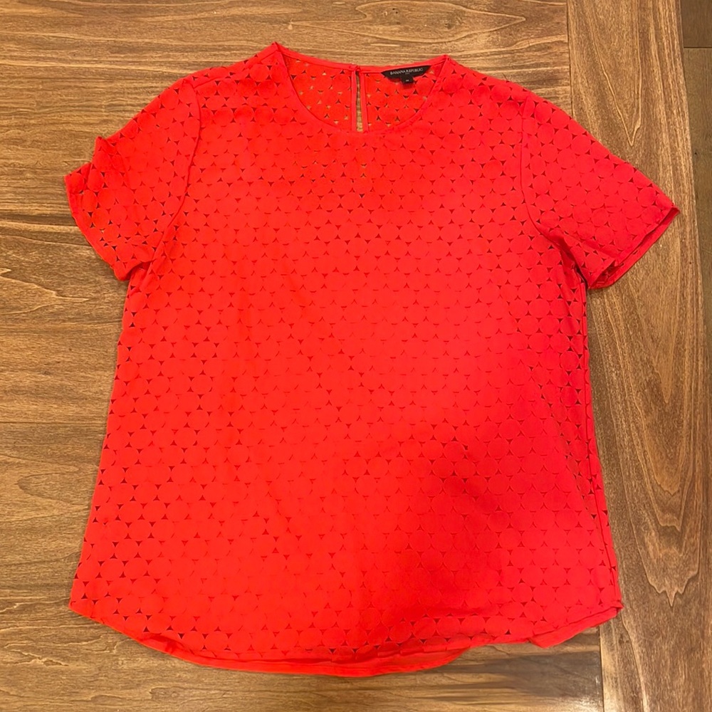Banana Republic Laser Cut Blouse - Medium